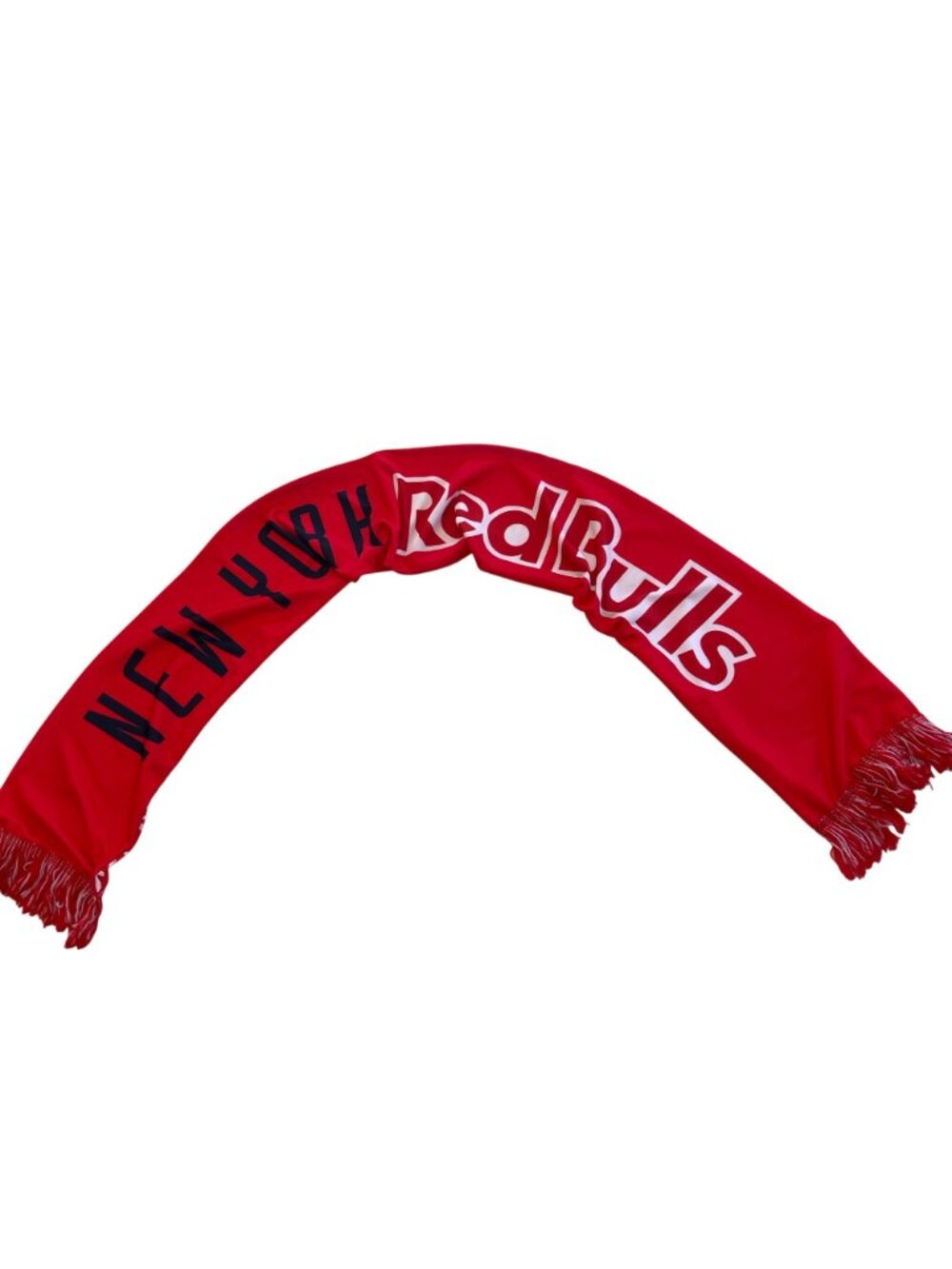 New York Red Bulls Soccer Scarf Red Polyester W/ Fringe 60" Fans & Sports Lovers - Picture 5 of 9